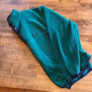 Ll bean fleece green with navy